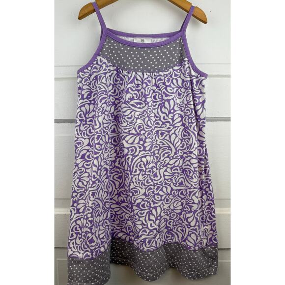 Hanna Andersson Purple Patterned Tank Dress Size 8 - Picture 1 of 4